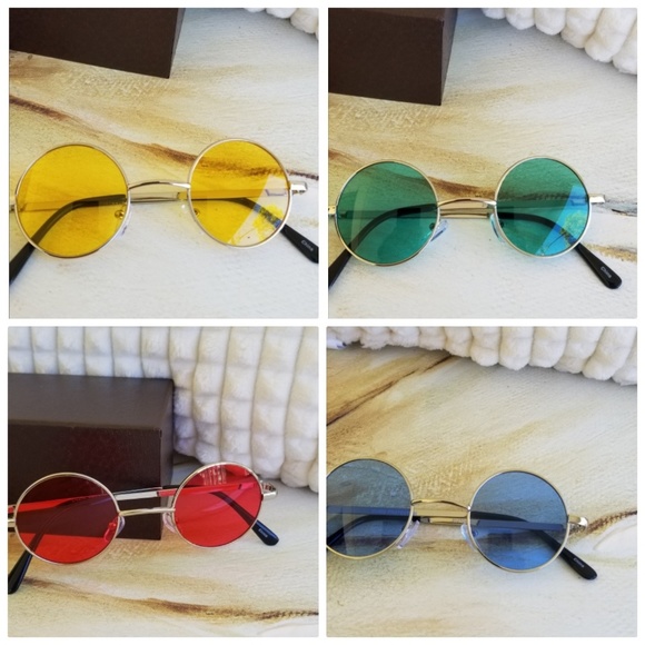 Accessories - Women Multi-Color Round Sunglasses Golden Frame Gl